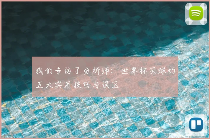 我们专访了分析师：世界杯买球的五大实用技巧与误区